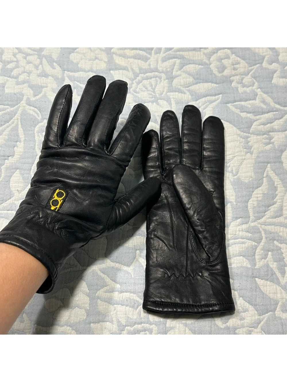 Vintage Bob Allen Black Leather Hunting Gloves - Made in Taiwan